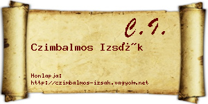 Czimbalmos Izsák névjegykártya